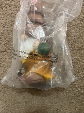 Garden Gnome Figurine with Yellow Bird Accent